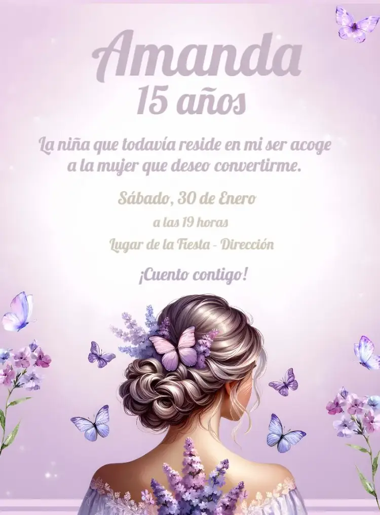 Invitación 15 Años Debutante Floral
