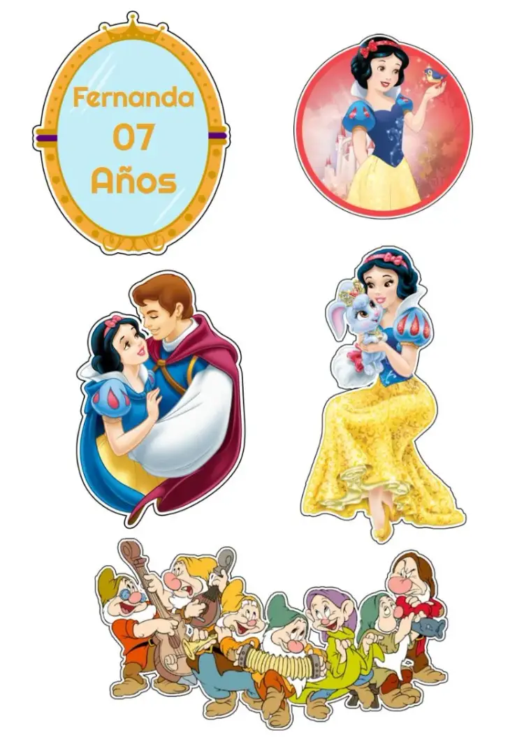Invitación Topo De Pastel Blancanieves Imprimir