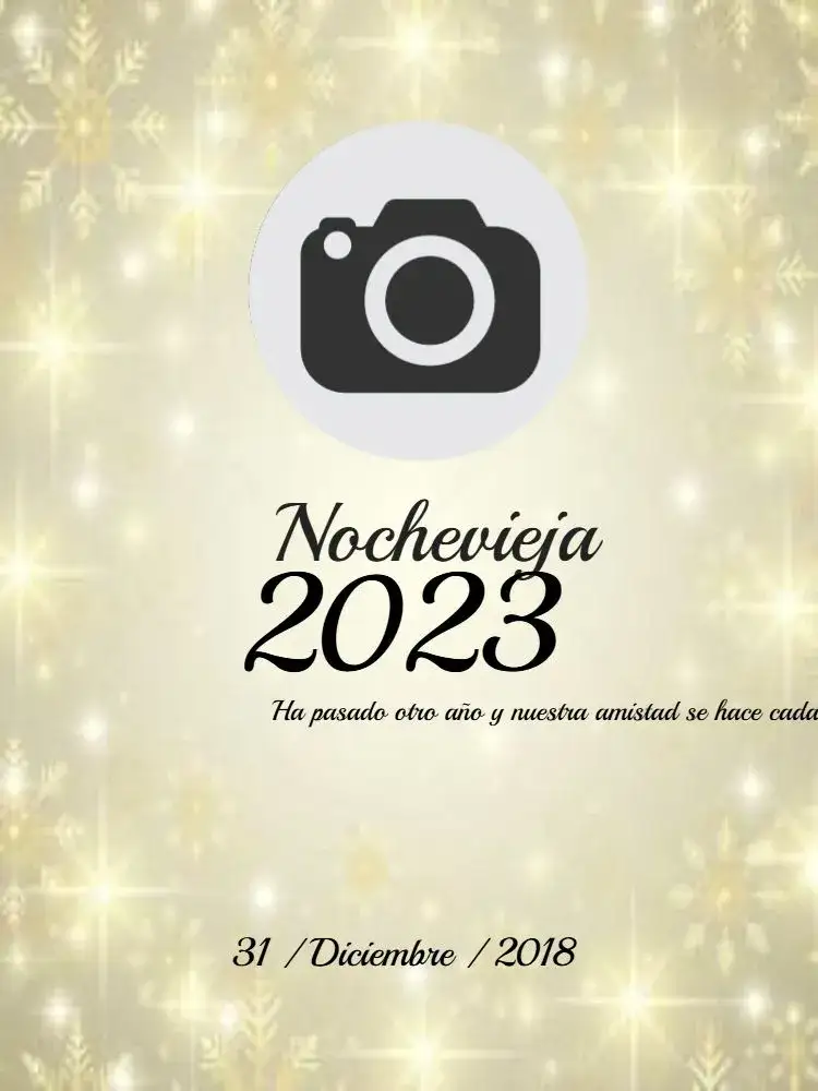 Invitación Reveillon Dorado Foto Online Digital – tema Cumpleaños Infantil dorado, moderno, elegante, estrellas, fiesta, celebración