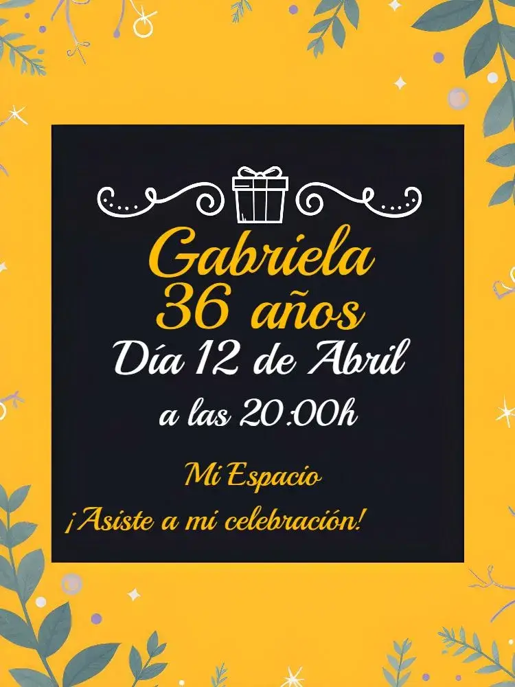 Invitación Minimalista Amarillo