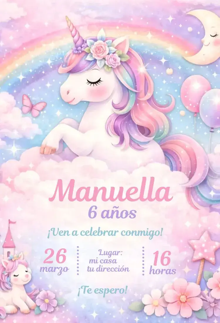 Invitación Unicornio 2