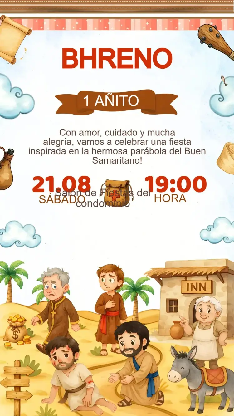 Invitación Cumpleaños El Buen Samaritano