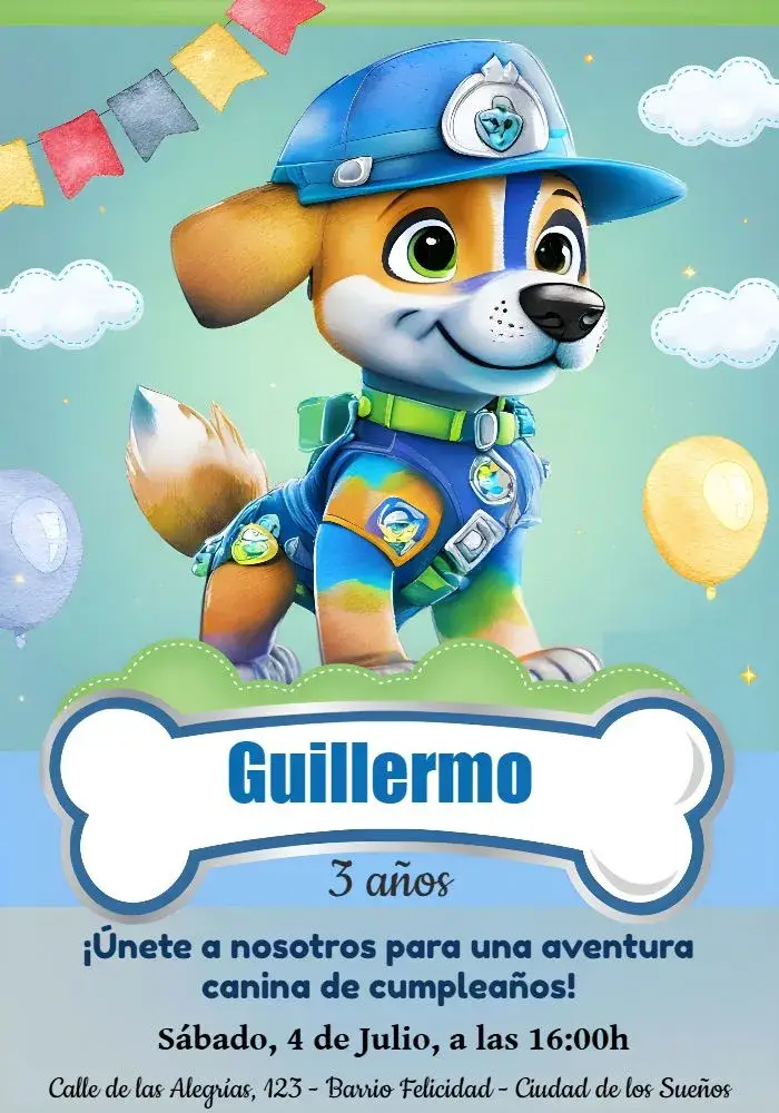 Invitación Patrulla Canina Verde