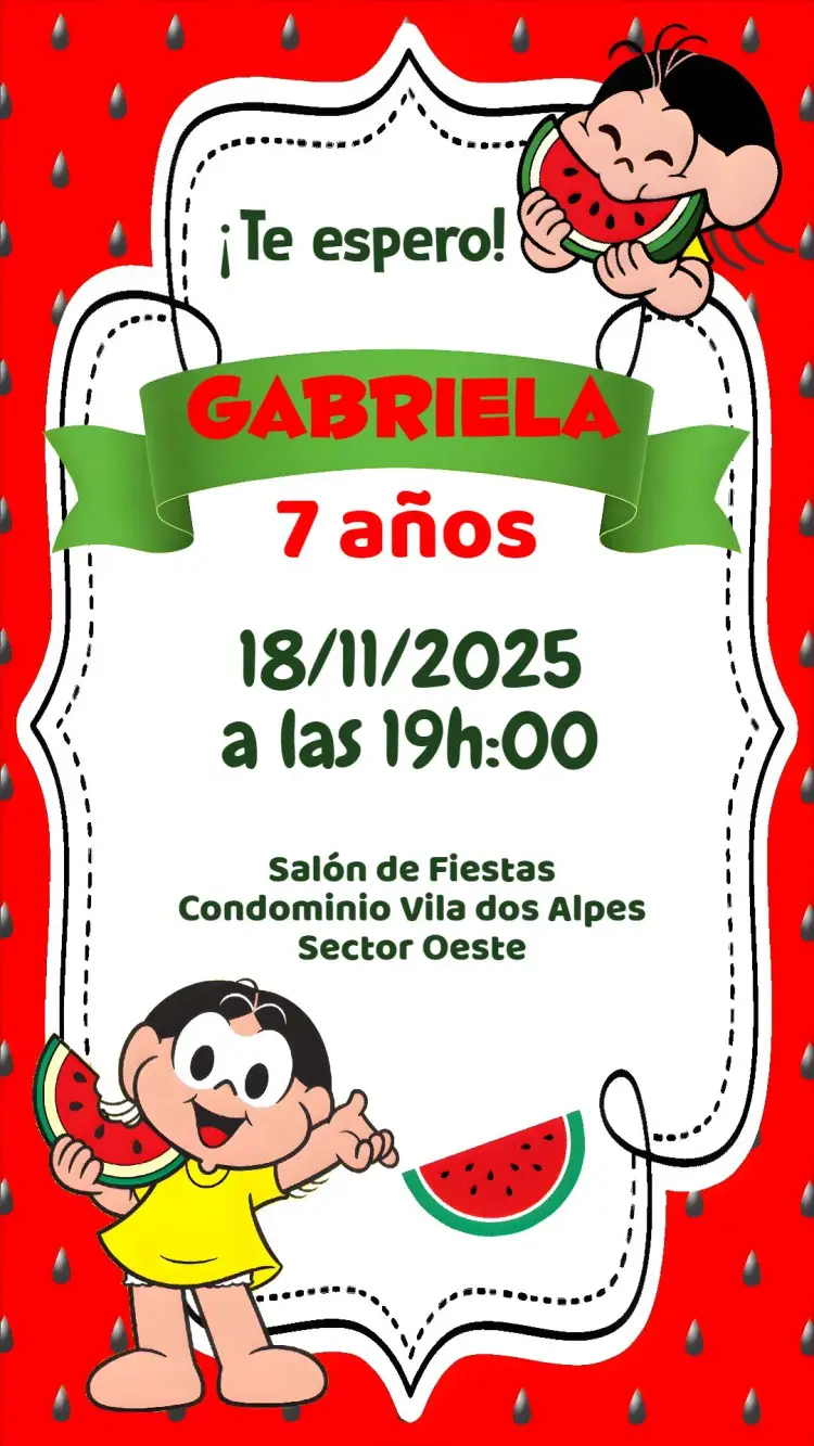 Invitación Magali editable y personalizable