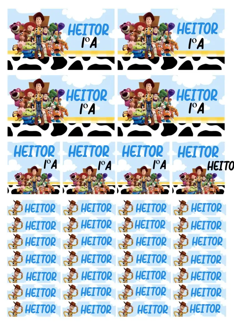 Etiqueta escolar Toy Story