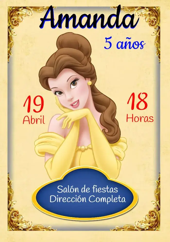 Invitación La Bella y la Bestia
