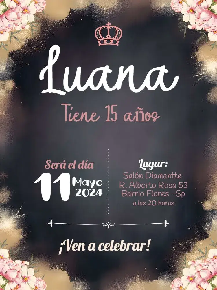 Invitación 15 Años Floral Blanco