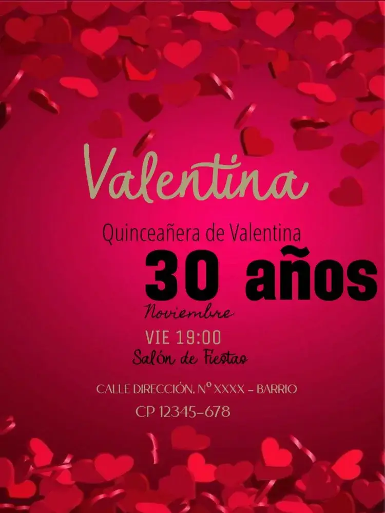 Invitación Corações Rojos Para Editar Celebración