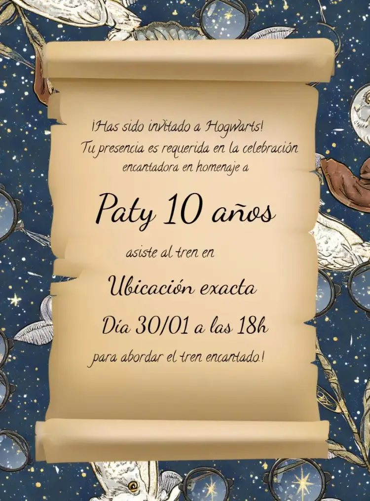 Invitación Harry Potter Carta De Hogwarts Expresso
