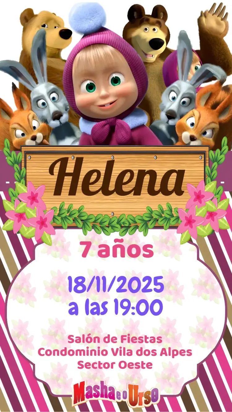 Invitación Masha y el Oso