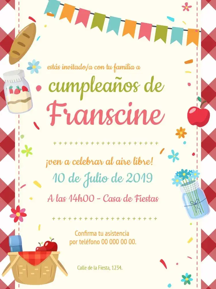 Invitación Picnic Pão
