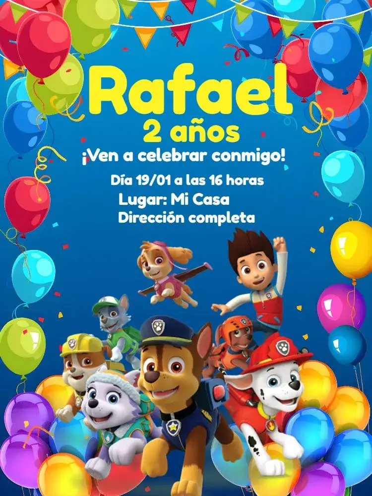 Invitación Patrulla Canina Económica