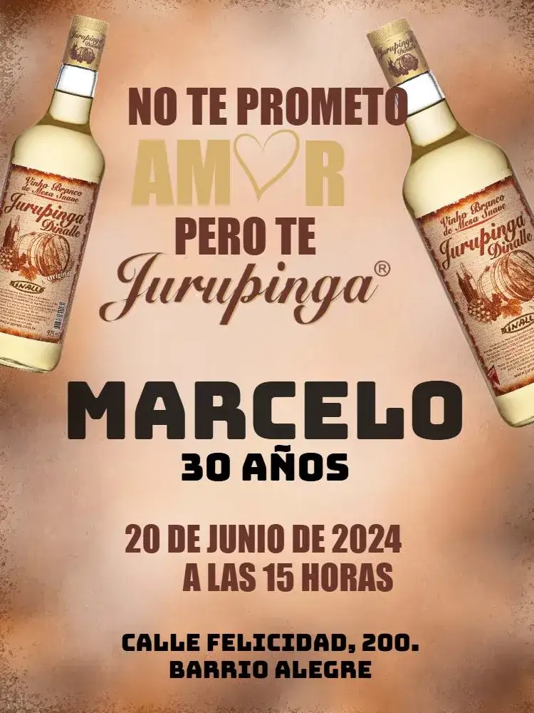 Invitación Jurupinga Adulto – tema Cumpleaños bar, barbecue, vintage, moderno, relajado, masculino