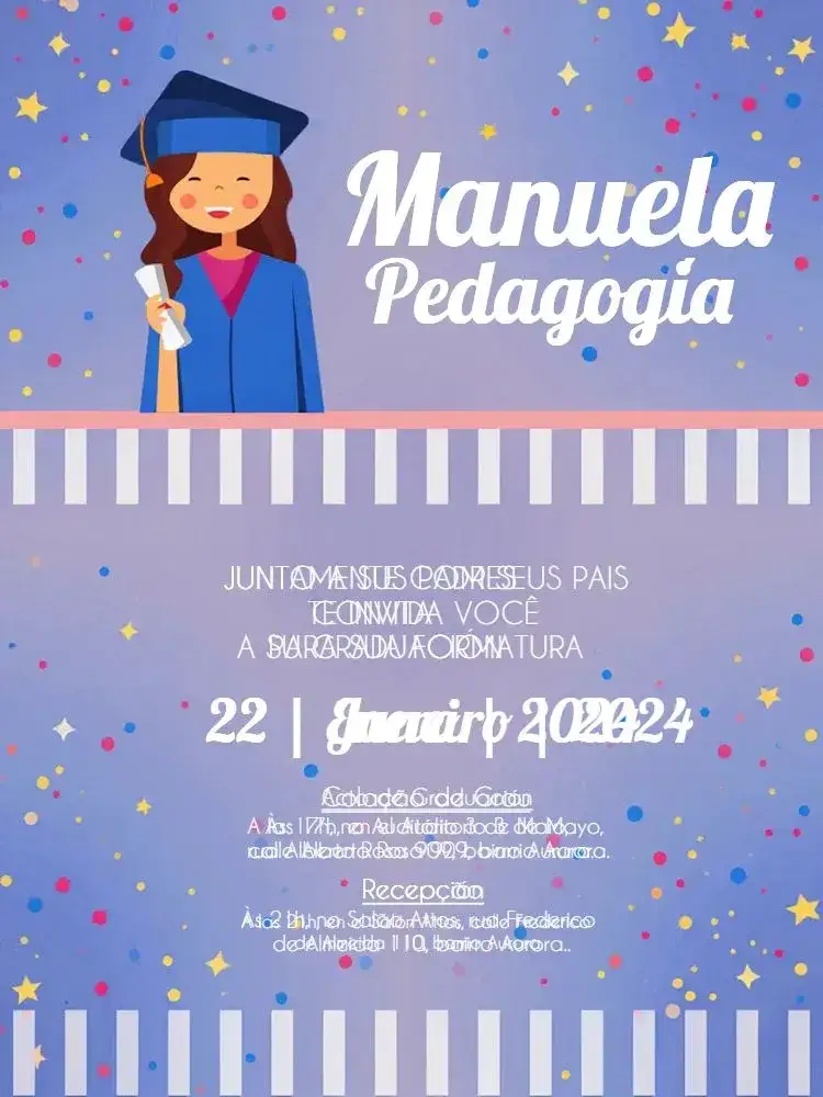 Invitación Graduación Blanco – tema Graduación blanco, rosa, moderno, elegante, pedagógico