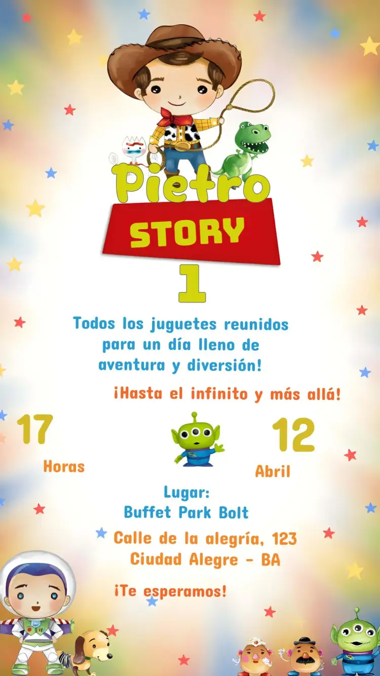 Invitación Toy Story Película