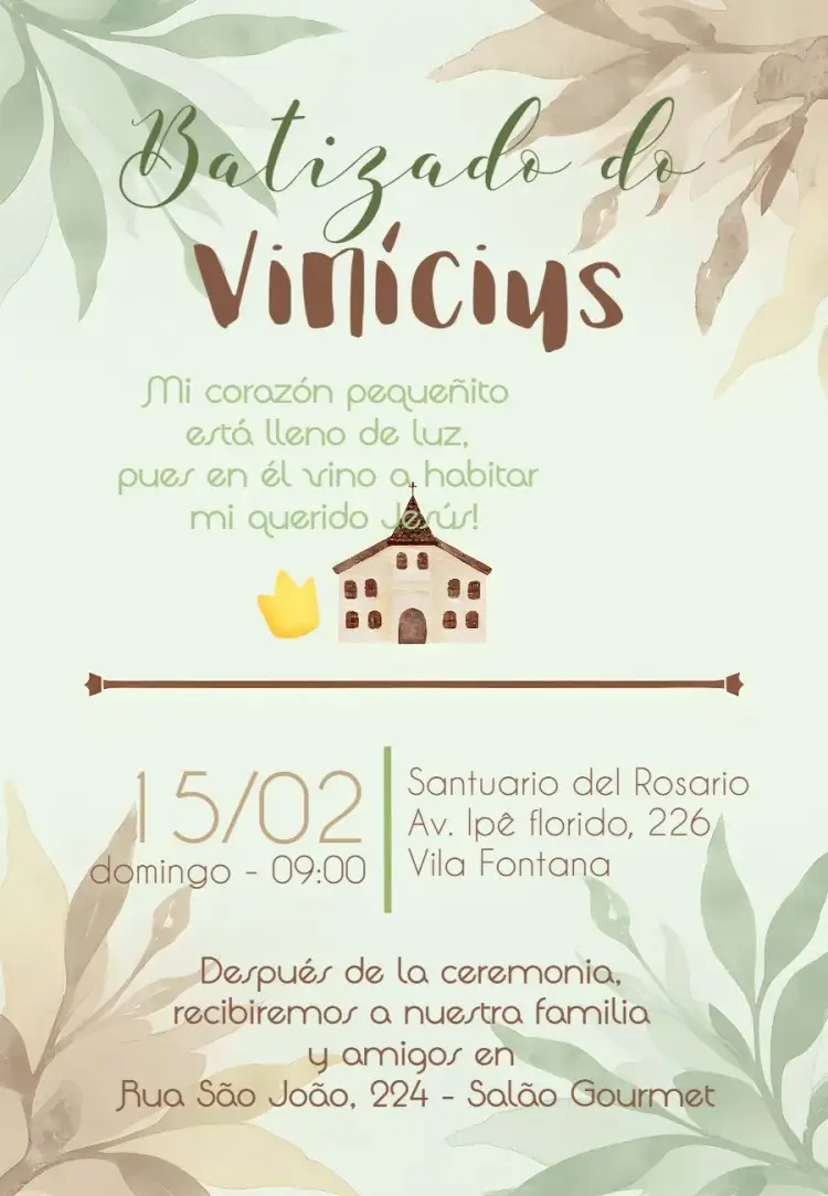 Invitación Bautizo Iglesia