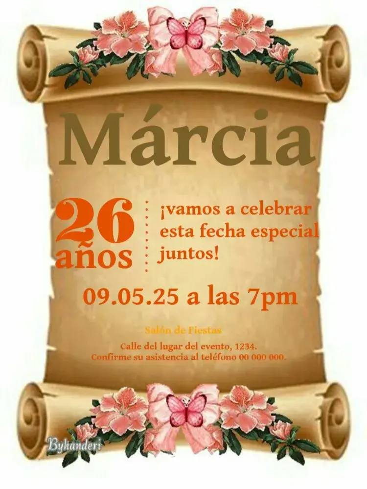 Invitación Papiro Para Editar Whatsapp