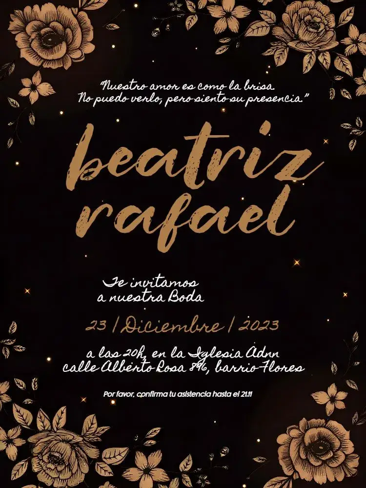 Invitación Boda Floral Moderna