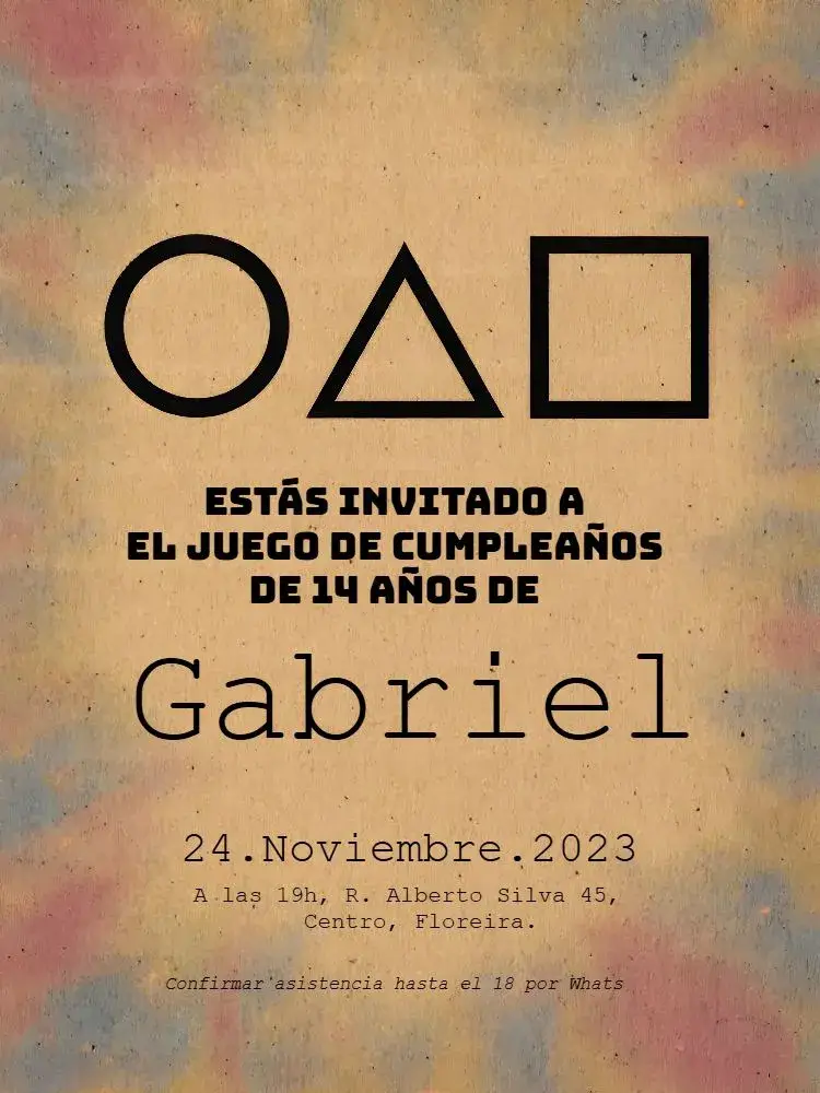 Invitación Juego de Calamar Ronda 6 Rojo editable y personalizable