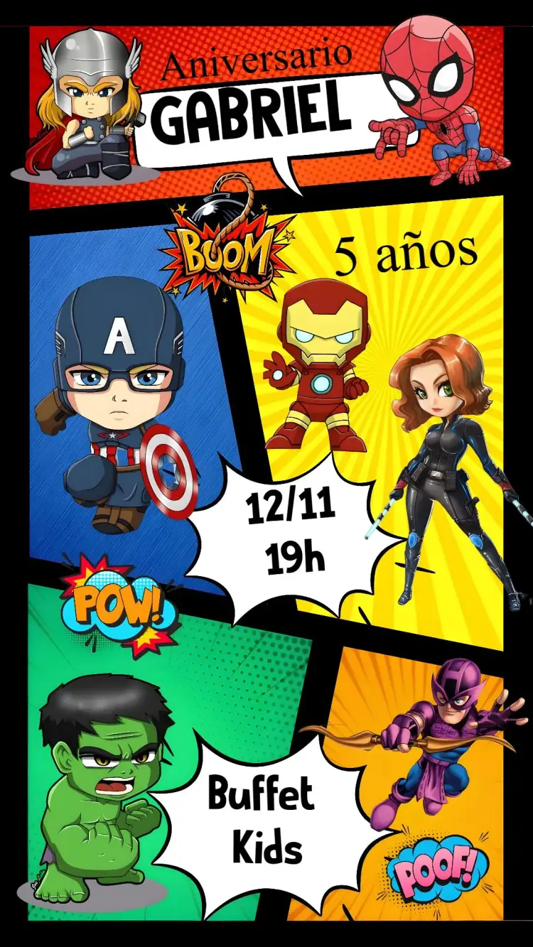 Invitación Los Vengadores