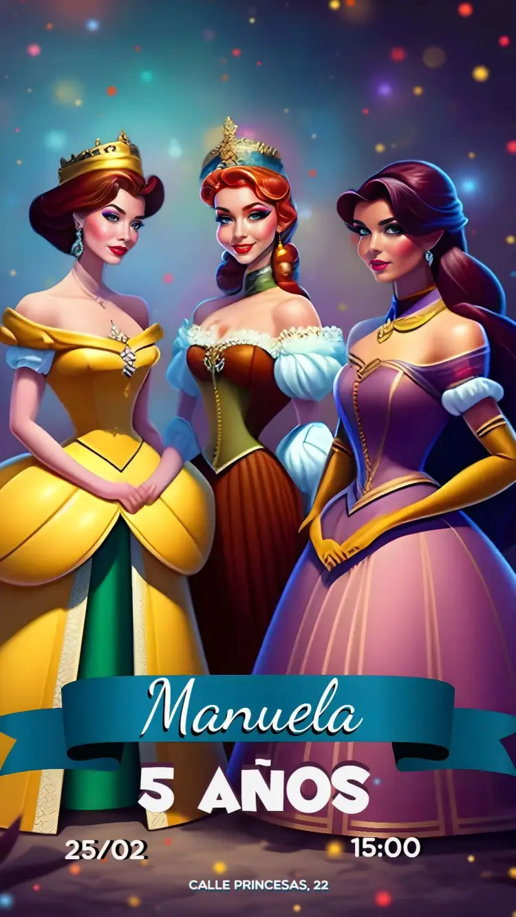 Invitación Fiesta de Princesas de Disney