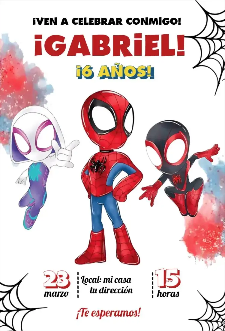 Invitación Spidey y sus amigos 3