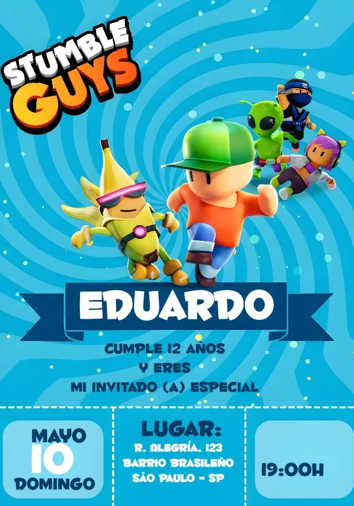 Invitación Stumble Guys Brawl