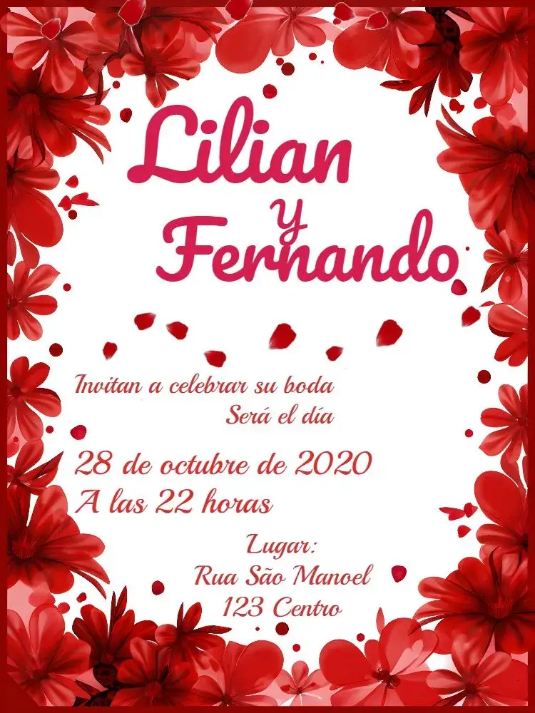 Invitación Boda Floral Flores