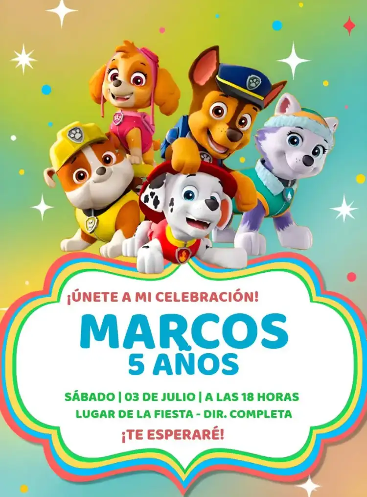 Patrulla Canina Infantil Colorido