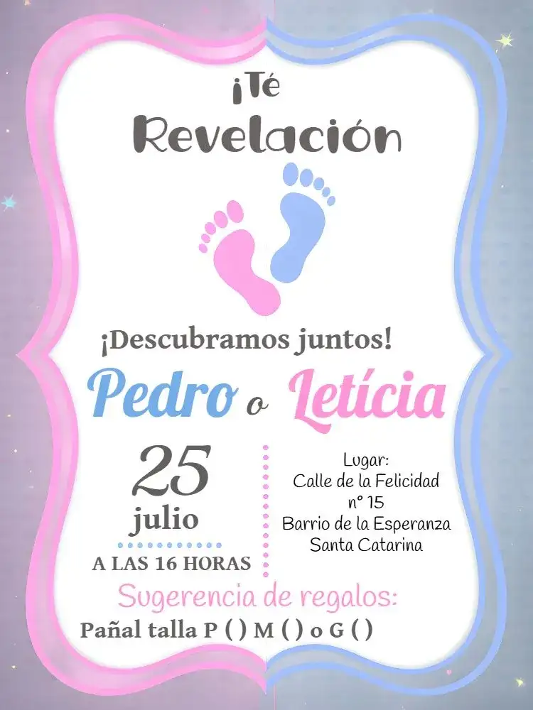 Chá de Revelación Piecitos Rosa