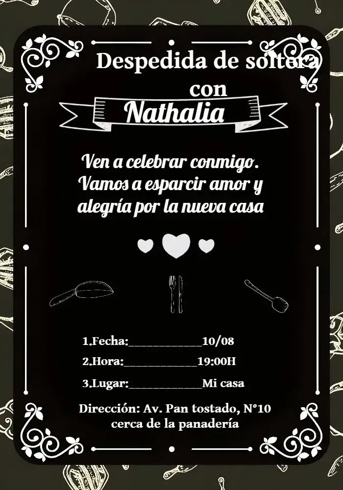 Despedida de soltera Pizarra Chalkboard Gris