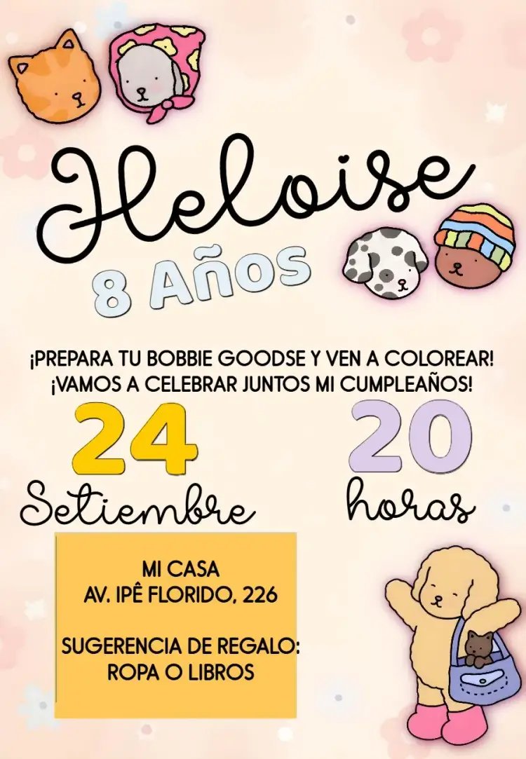 Invitación Bobbie Goods Colorear