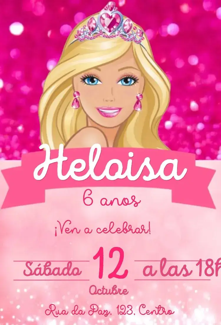 Invitación barbie