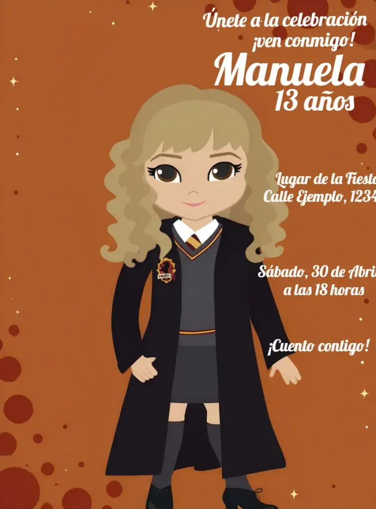 Invitación Hermione Granger Amarillo