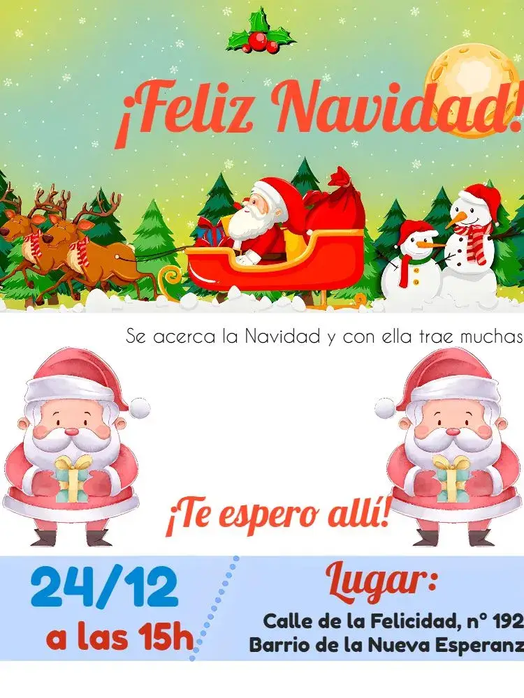 Invitación Navidad En Familia Noel