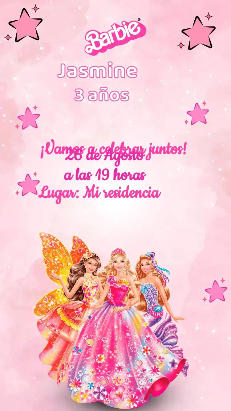 Invitación Cumpleaños Barbie