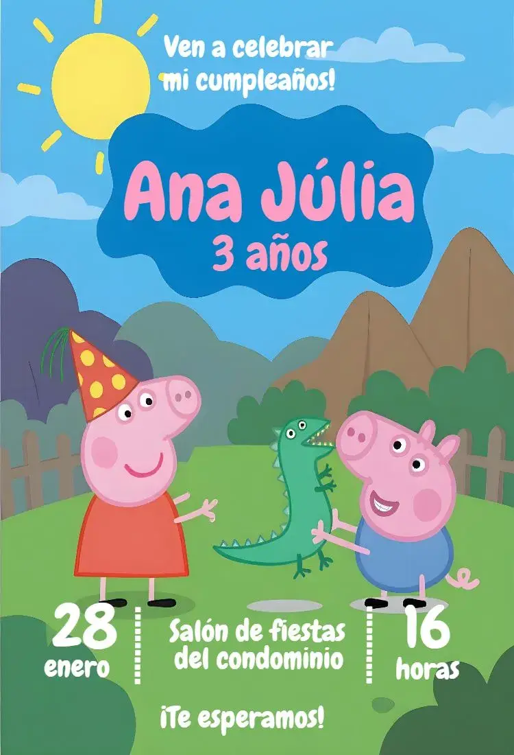 Invitación Peppa Pig George