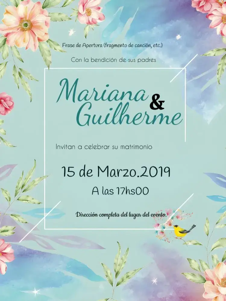 Invitación Boda Floral Flores – tema Boda floral, tropical, colorido, moderno, romântico, natural