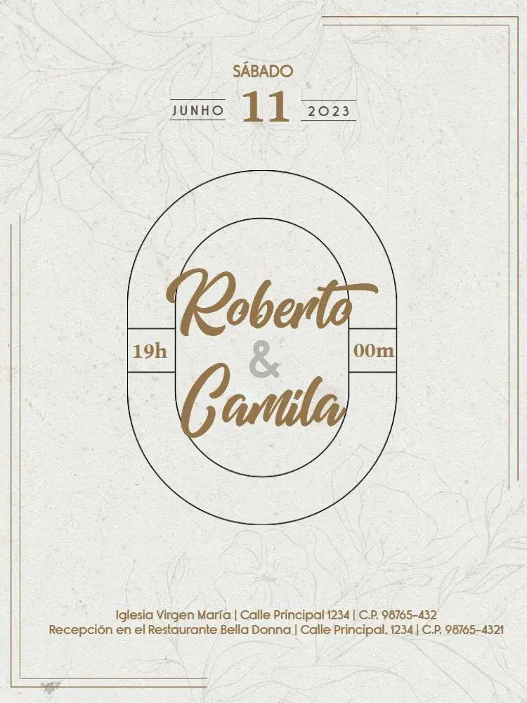 Invitación Boda Moderna Y Minimalista Beige – tema Boda minimalista, moderno, floral, beige, elegante, limpio