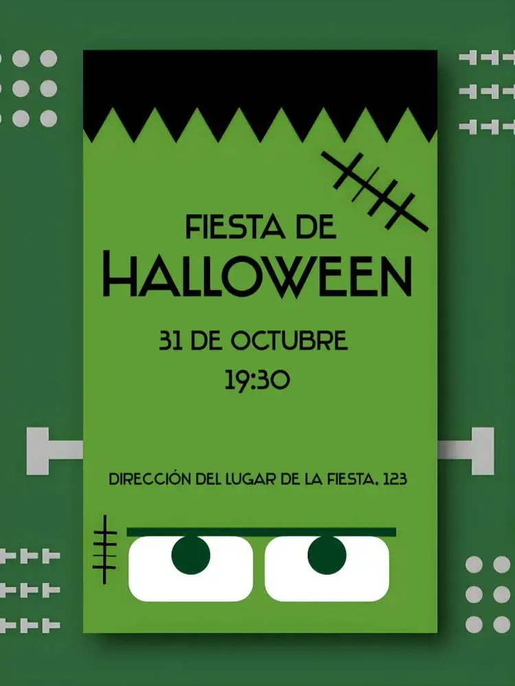 Invitación Halloween Verde