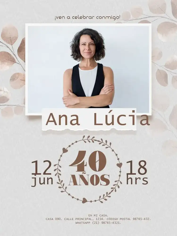 40 Años Con Foto Adulto