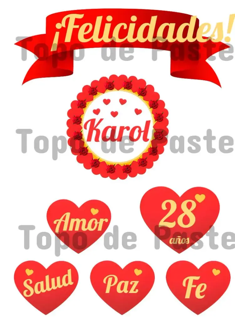 Invitación Topo De Pastel Corazones Globos
