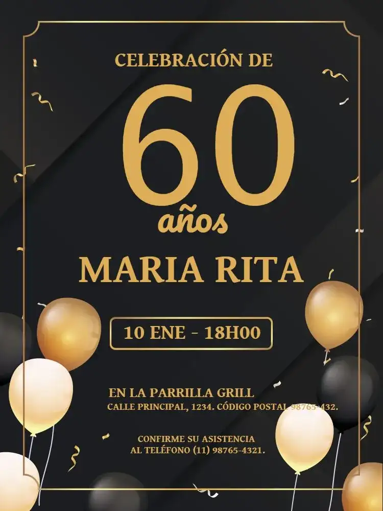 60 Años Elegante Globo