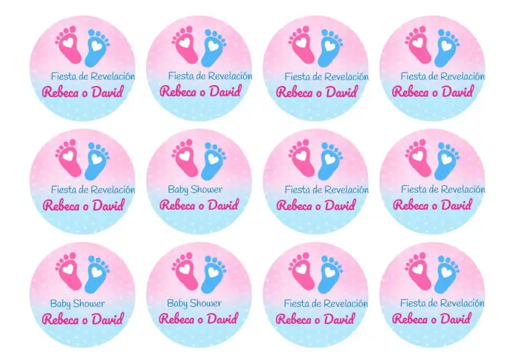 Etiqueta Adhesiva Chá Revelación Rosa