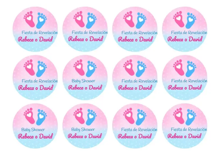 Invitación Etiqueta Adhesiva Chá Revelación Rosa