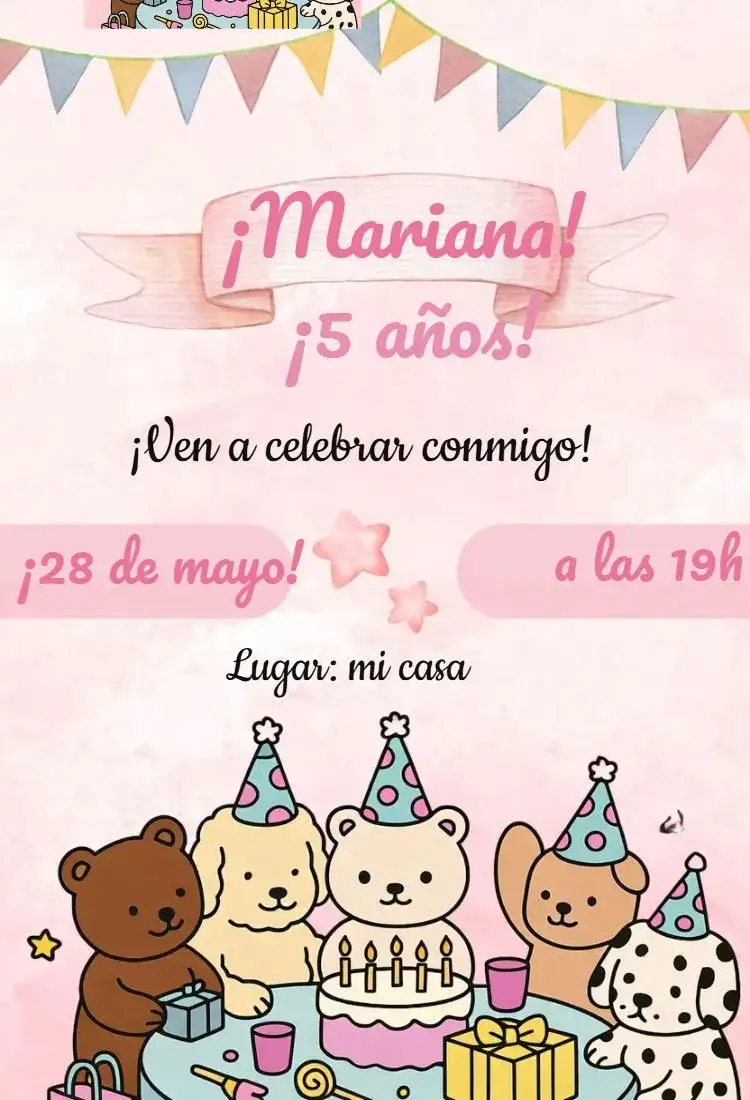 Invitación Bobbie goods 2 – tema Cumpleaños colorido, divertido, lúdico, moderno, infantil