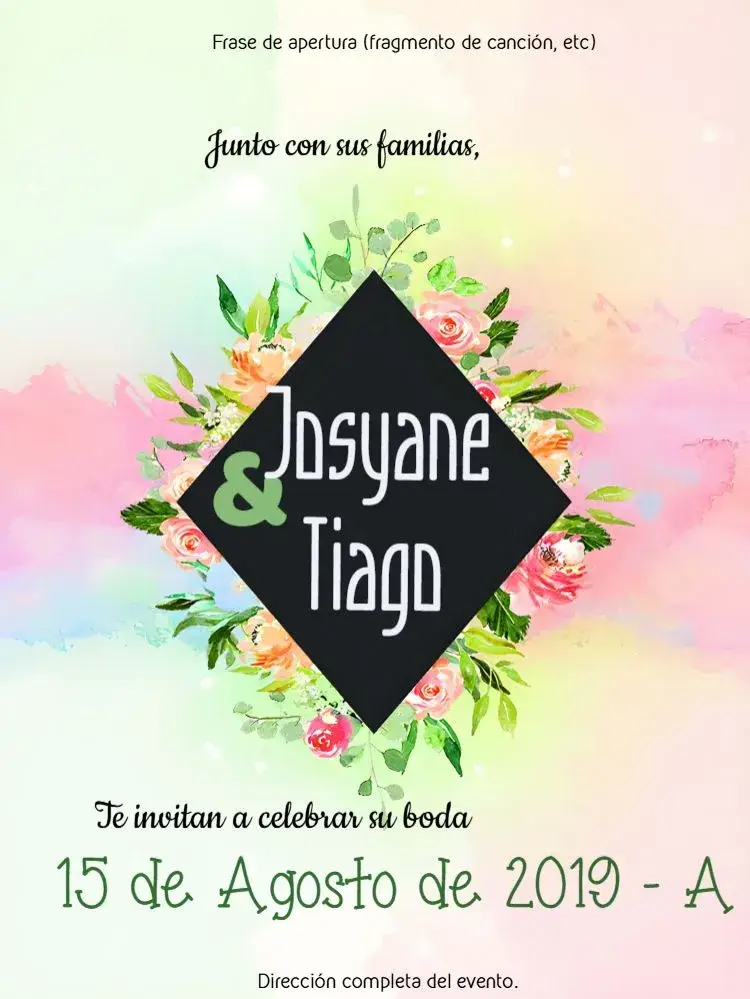 Invitación Boda Floral Acuarela