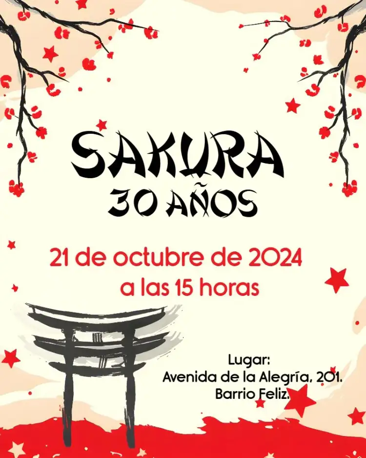 Invitación Japón Cerezo Japonés – tema Más buscados floral, moderno, elegante, colorido, minimalista