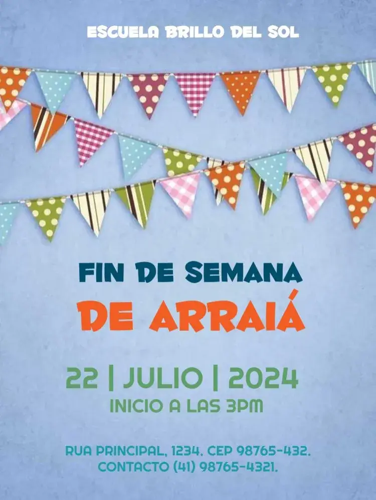 Invitación Fiesta Junina Arraiá Rojo