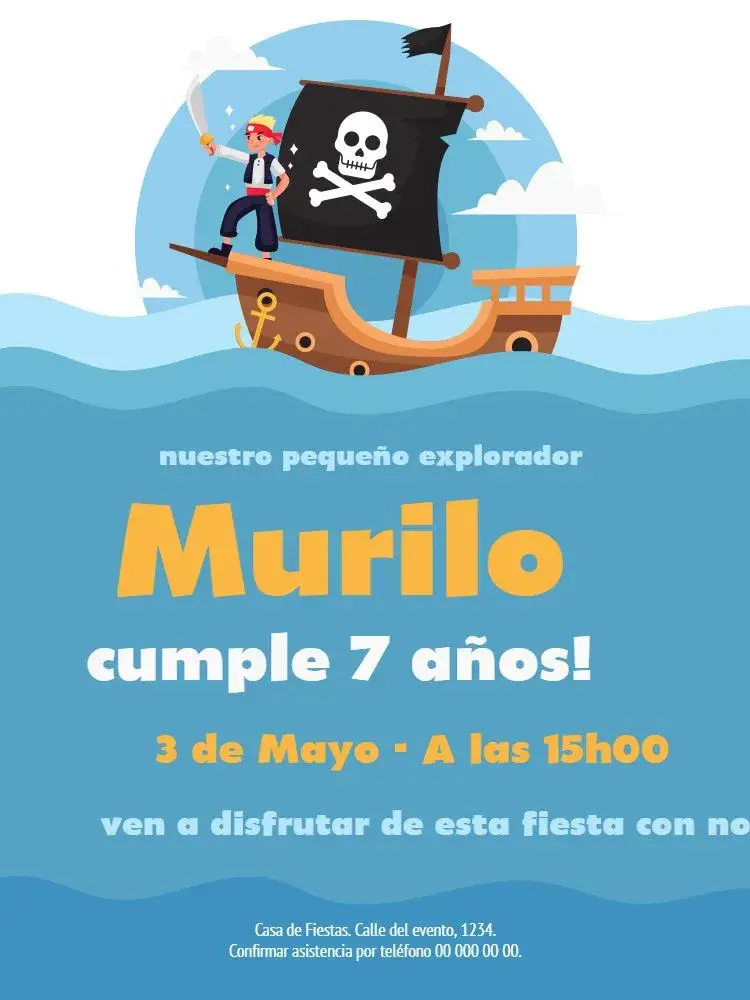 Invitación Piratas del Océano